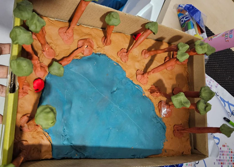 Mangrove Forest Mangrove forest and lake model made out of modelling clay